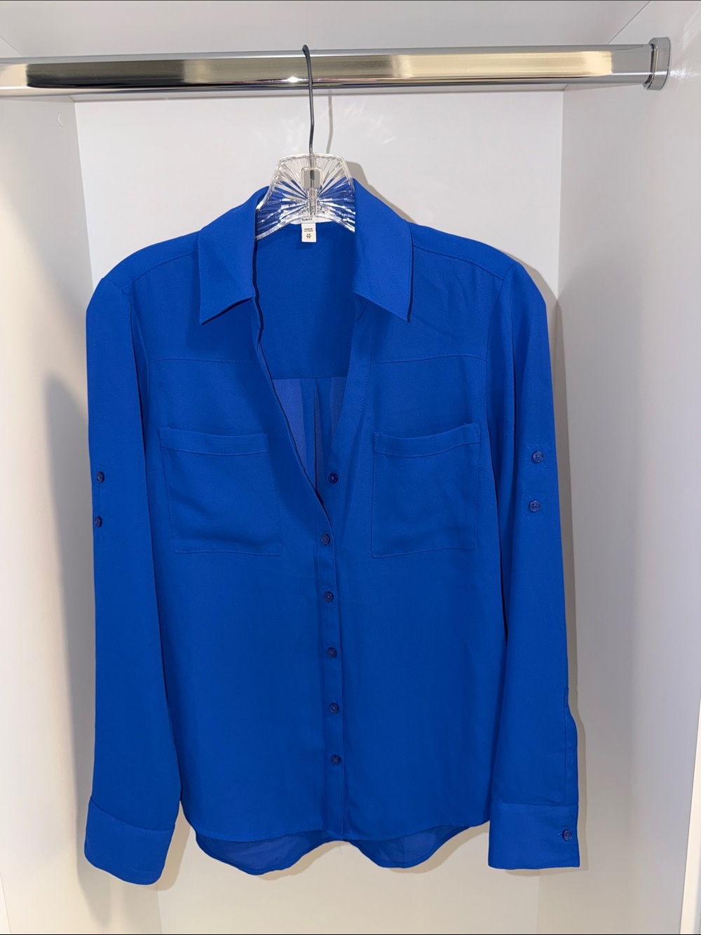 Express Women's Button-Down Shirt in Royal Blue